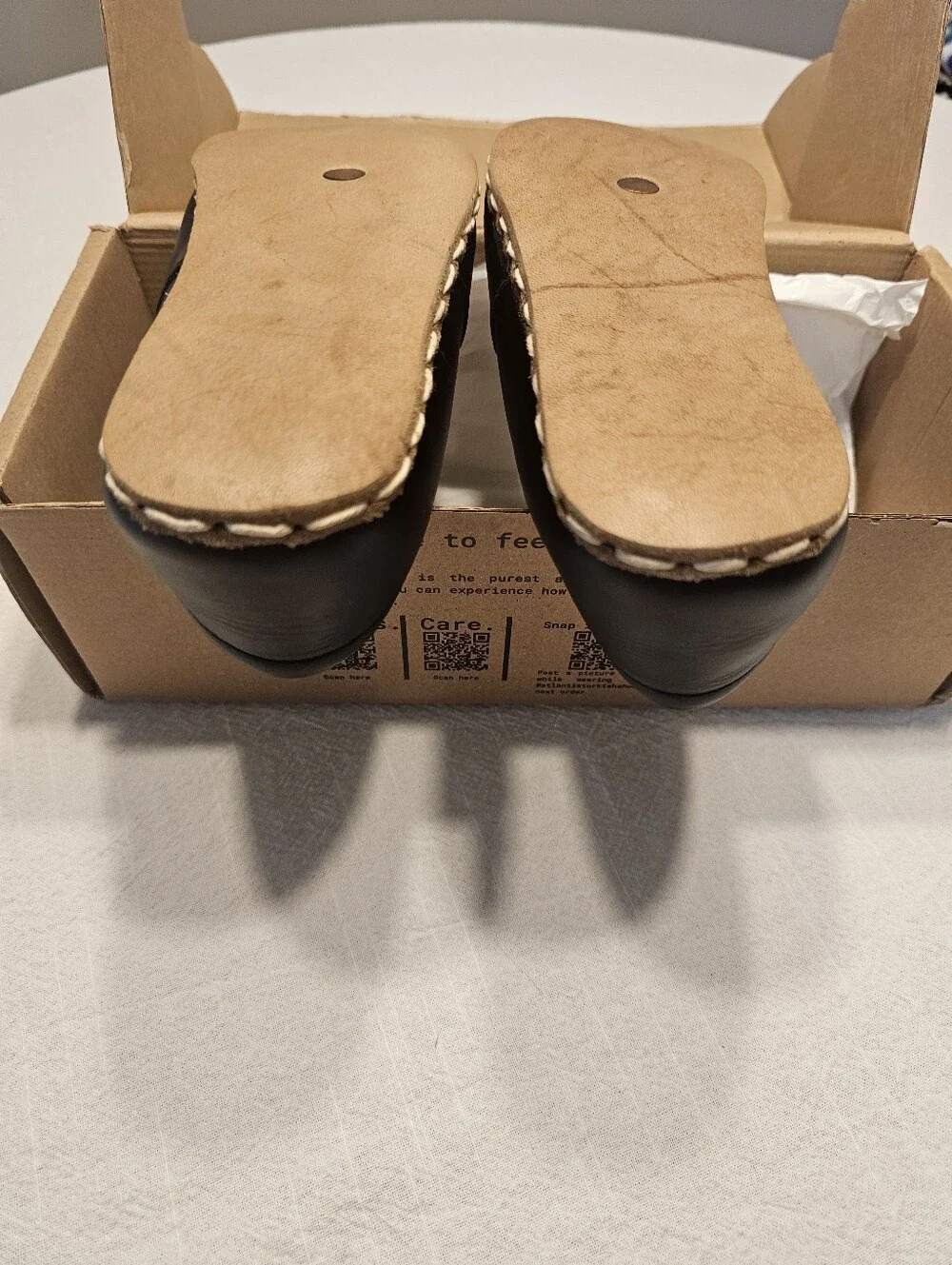 Atlantis Minimalist Leather Loafers Women's 8.5 Black Tan Copper Barepfoot